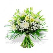 White Lily Rose Funeral Bouquet